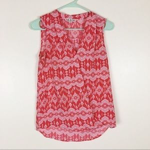 Pink Rose Coral Aztec Wrap Top